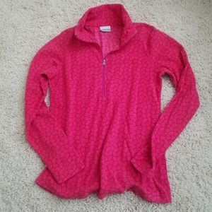 Columbia Women's 3/4 Zip Pink Fleece Top Small